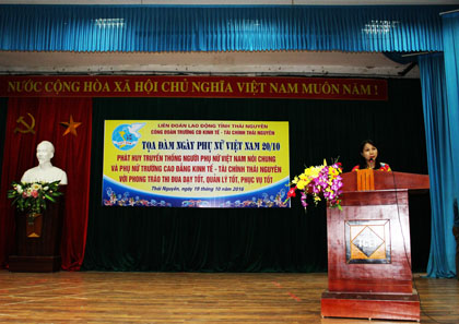 Toạ đàm nhân kỷ niệm ngày thành lập Hội liên hiệp phụ nữ Việt Nam 20-10-2016.